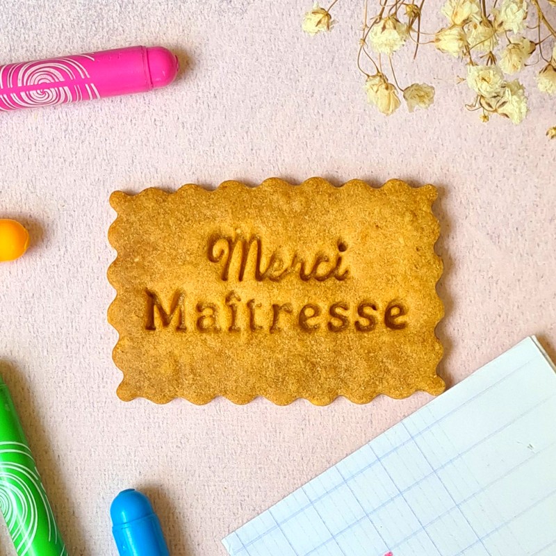 Boîte de 12 biscuits "Merci maîtresse"